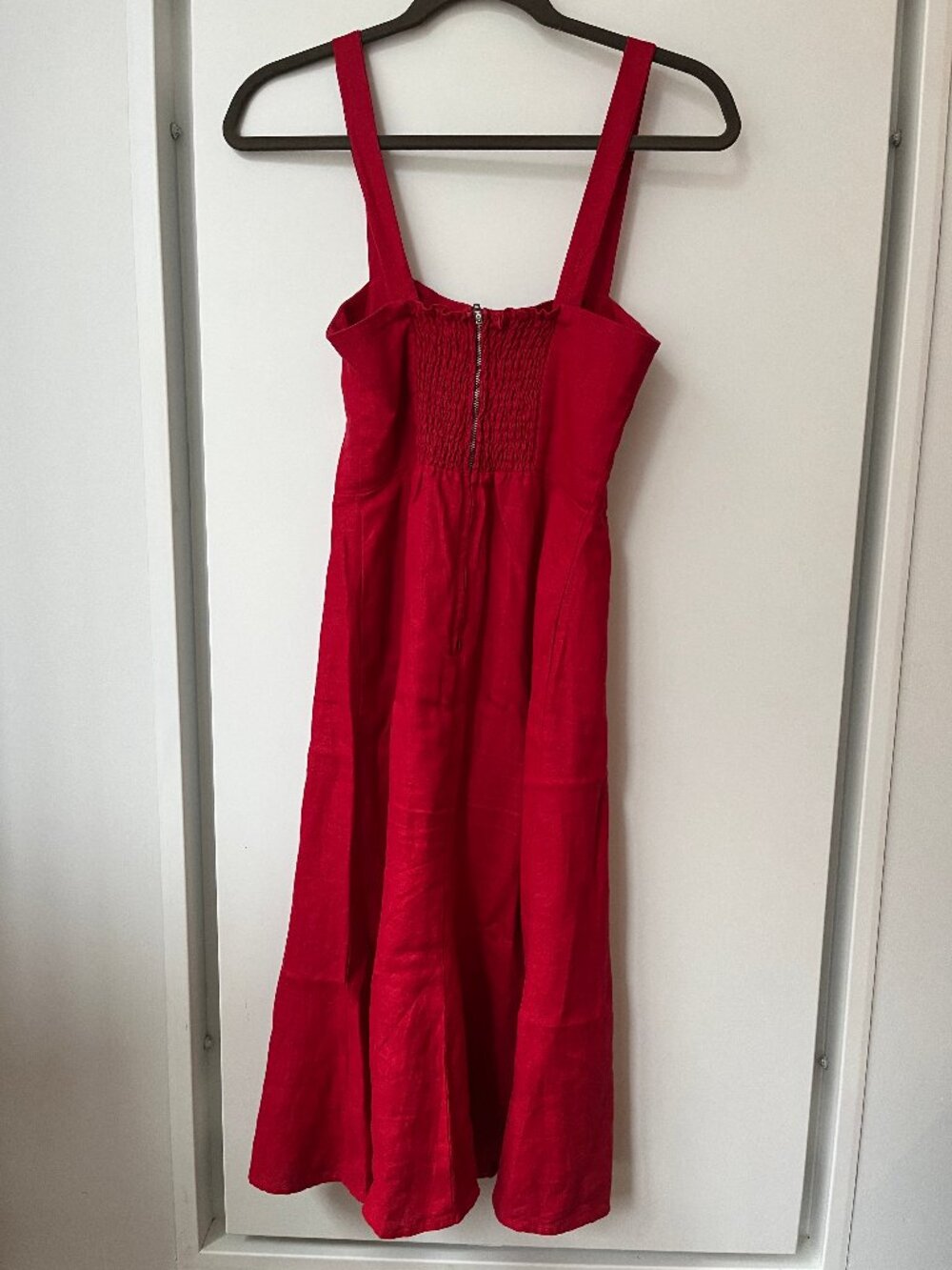 Reformation Folsom Linen Dress Cherry Size 0 - Picture 3 of 5